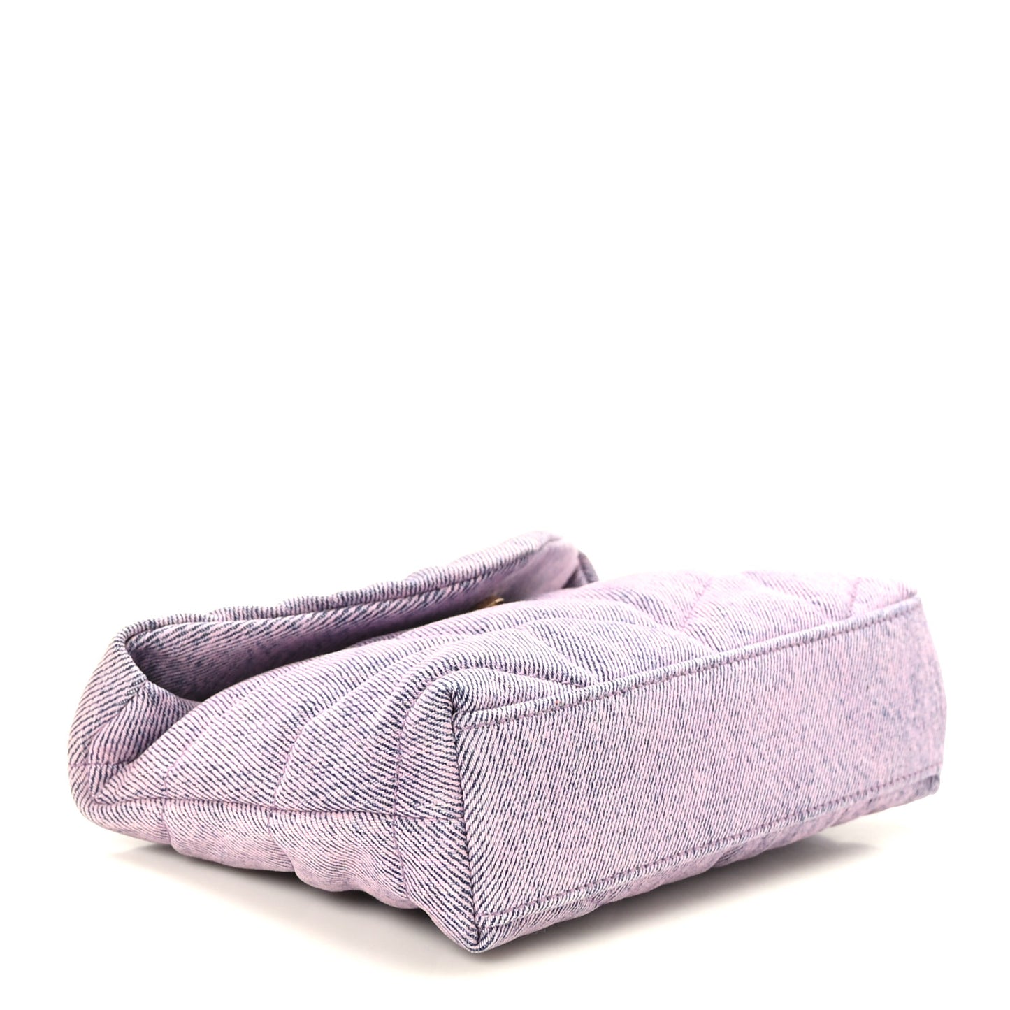 Denim Quilted Loulou Puffer Monogram Pouch Clutch Bleached Lilac