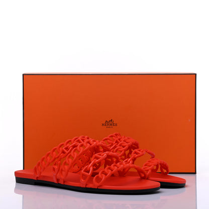 Hermes Rubber Chaine d'Ancre Nude Sandals 38 Pavot 8 of 8