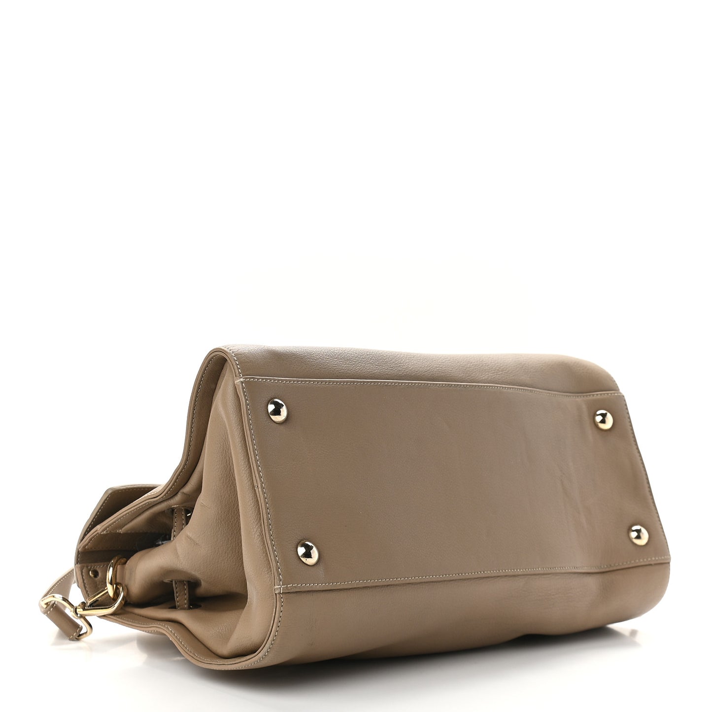 Grainy Calfskin Large Rosalie Satchel Nude