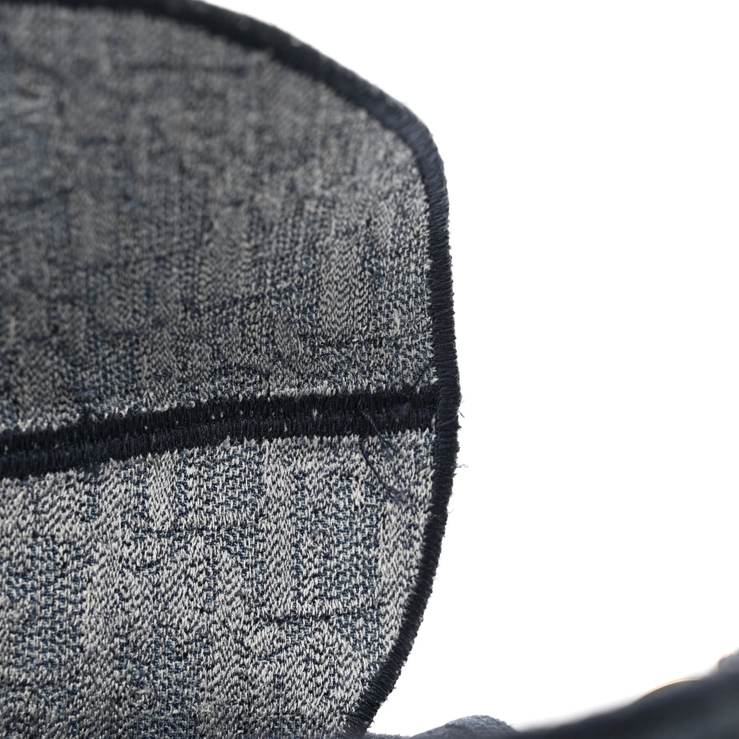 Oblique Embroidered Saddle Bag Denim Blue