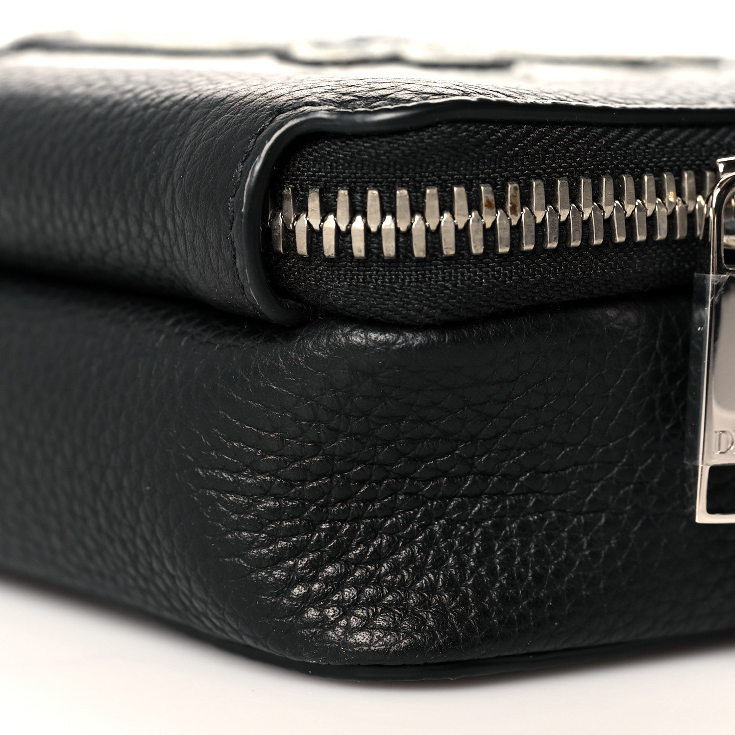 Christian Dior X SHAWN STUSSY Grained Calfskin Double Zip Crossbody Pouch Black 10 of 11