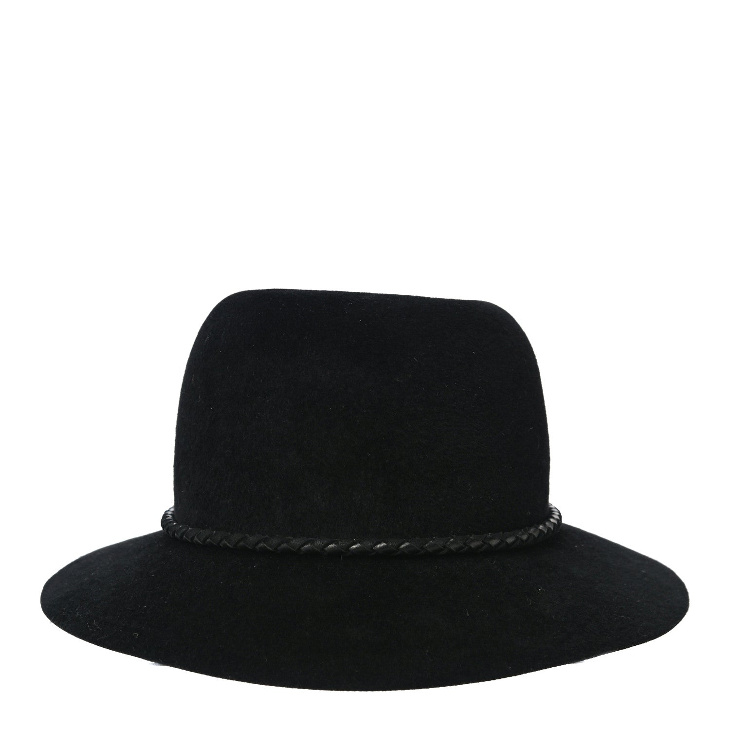 Hermes Felt Goatskin Lambskin Hat 56 Black 4 of 7