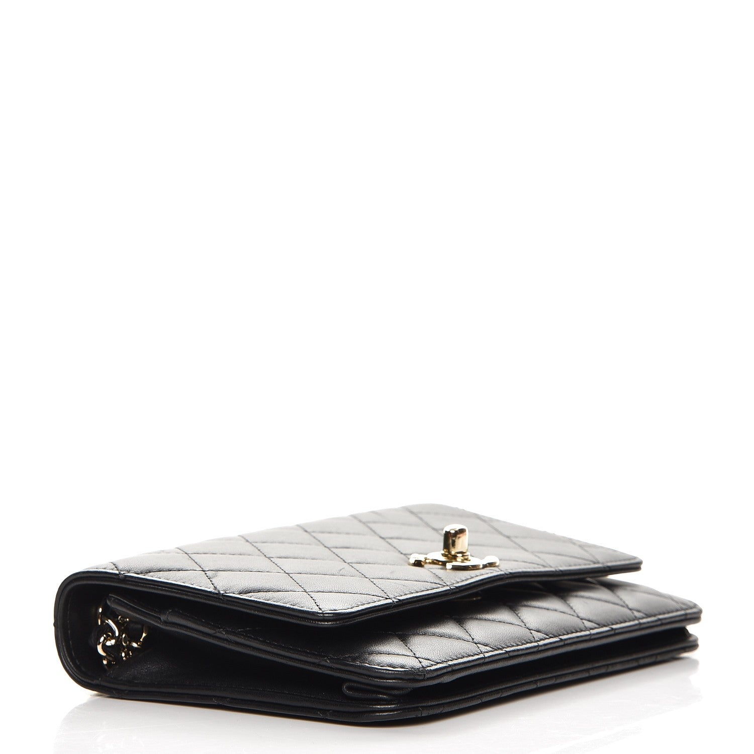 Chanel Lambskin Quilted Trendy CC Wallet On Chain WOC Black 4 of 8