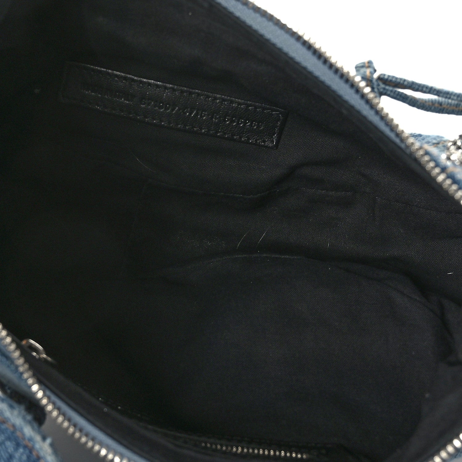 Balenciaga Washed Frayed Denim Crystal Small Le Cagole Shoulder Bag Blue 5 of 9