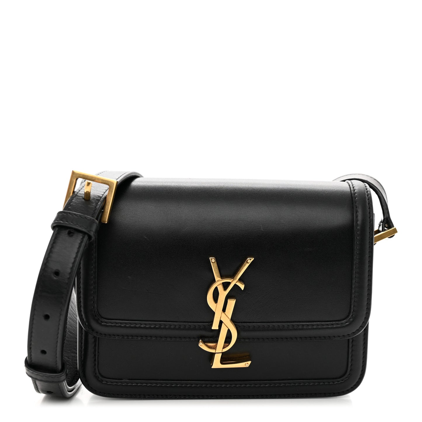 Smooth Calfskin Small Solferino Satchel Black
