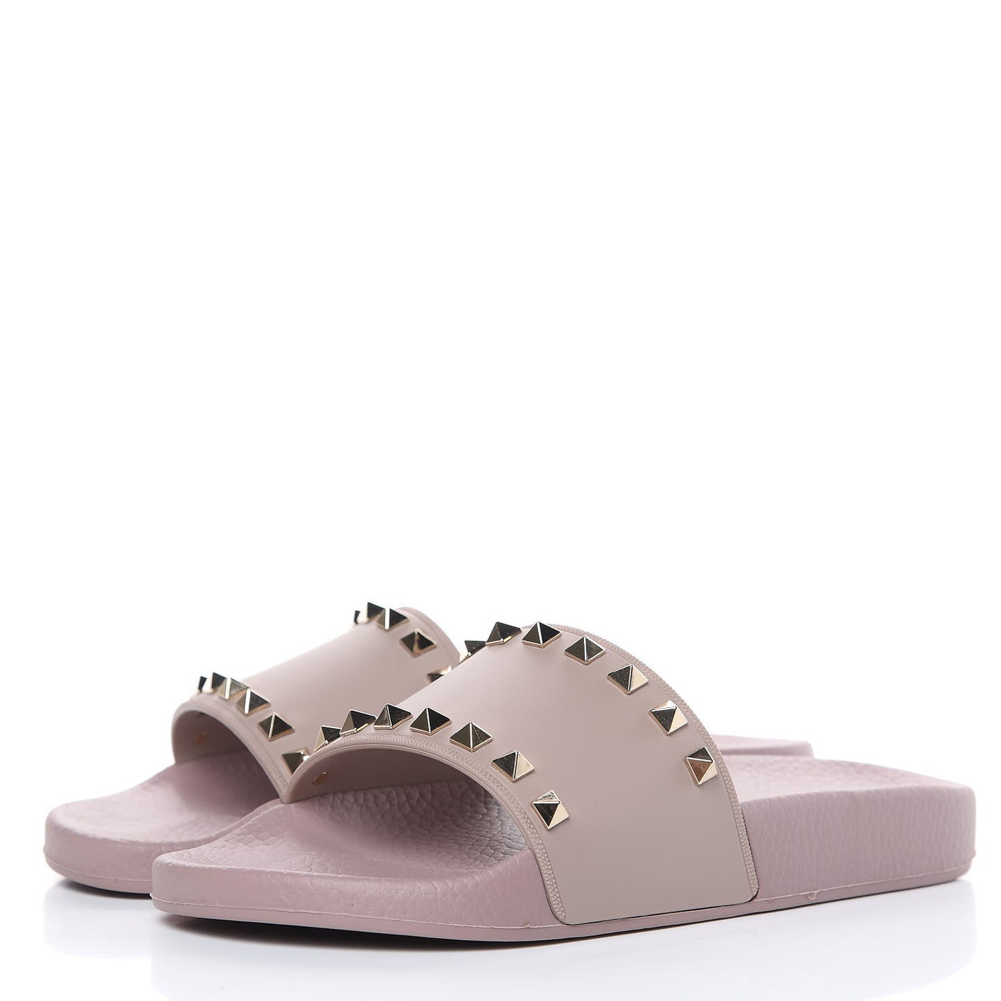 Rubber Rockstud Slide Sandals 37 Poudre