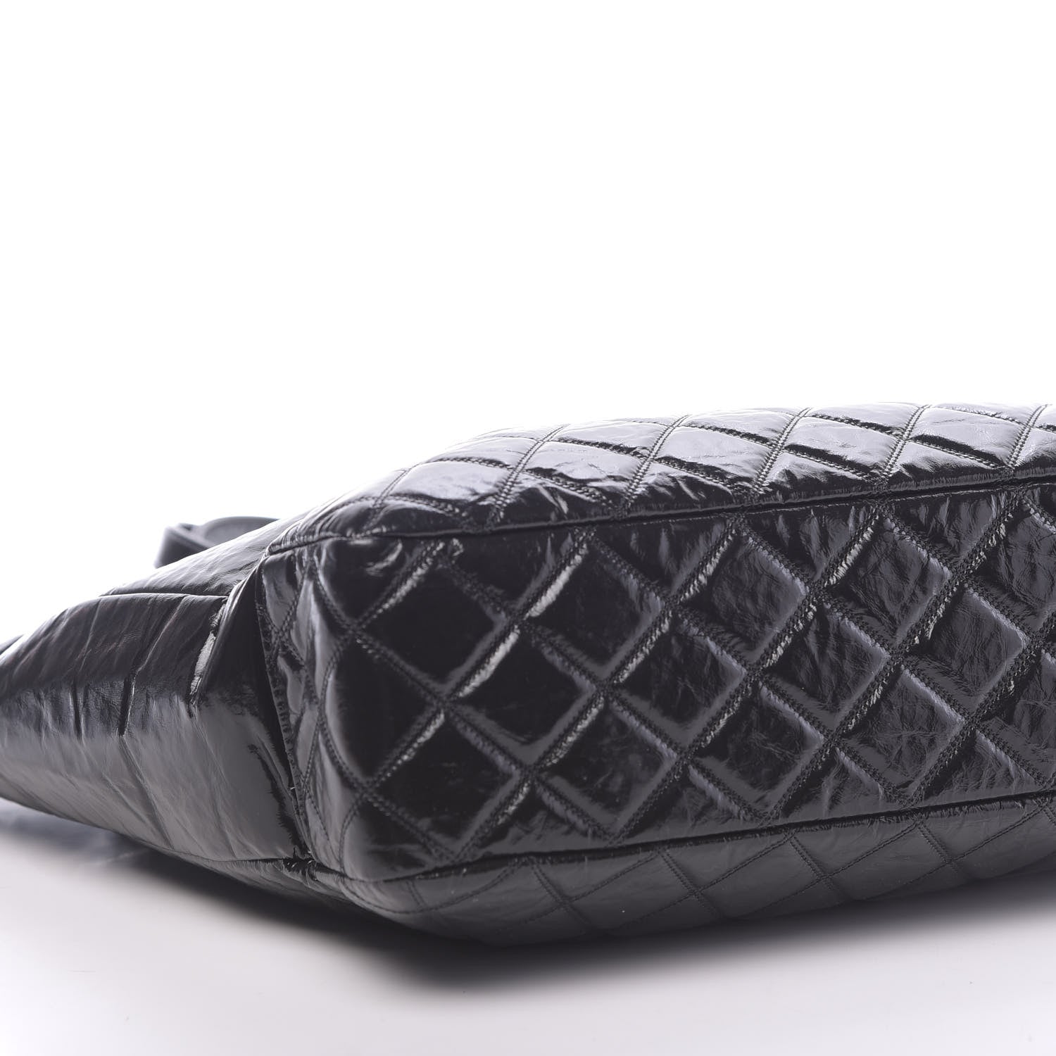 Chanel Shiny Aged Calfskin Quilted Large Shopping Bag Black 11 of 12