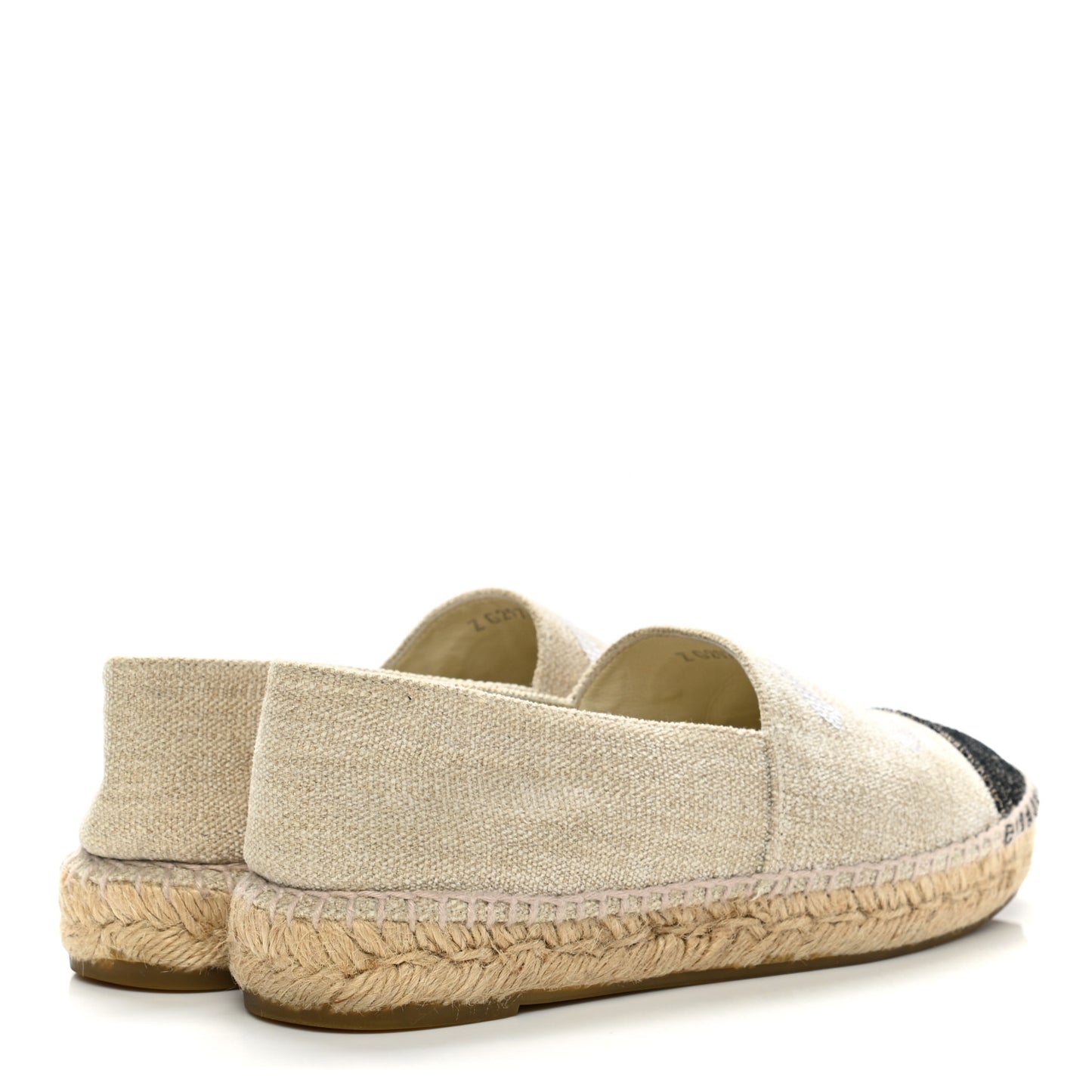 Toile Sequin CC Espadrilles 38 Beige Black