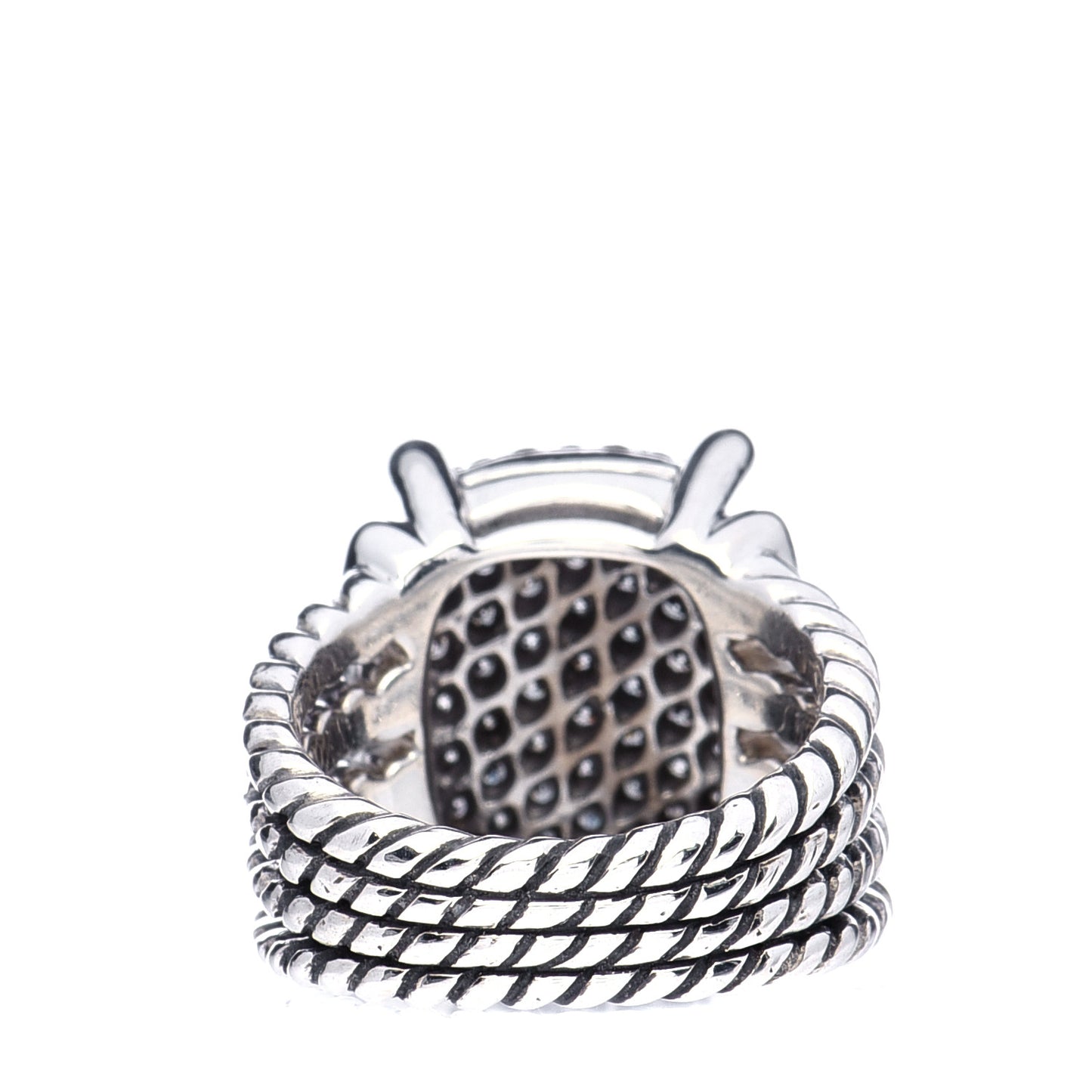 Sterling Silver Diamond 16mm Wheaton Ring 52 6