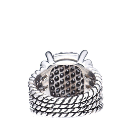 David Yurman Sterling Silver Diamond 16mm Wheaton Ring 52 6 3 of 6