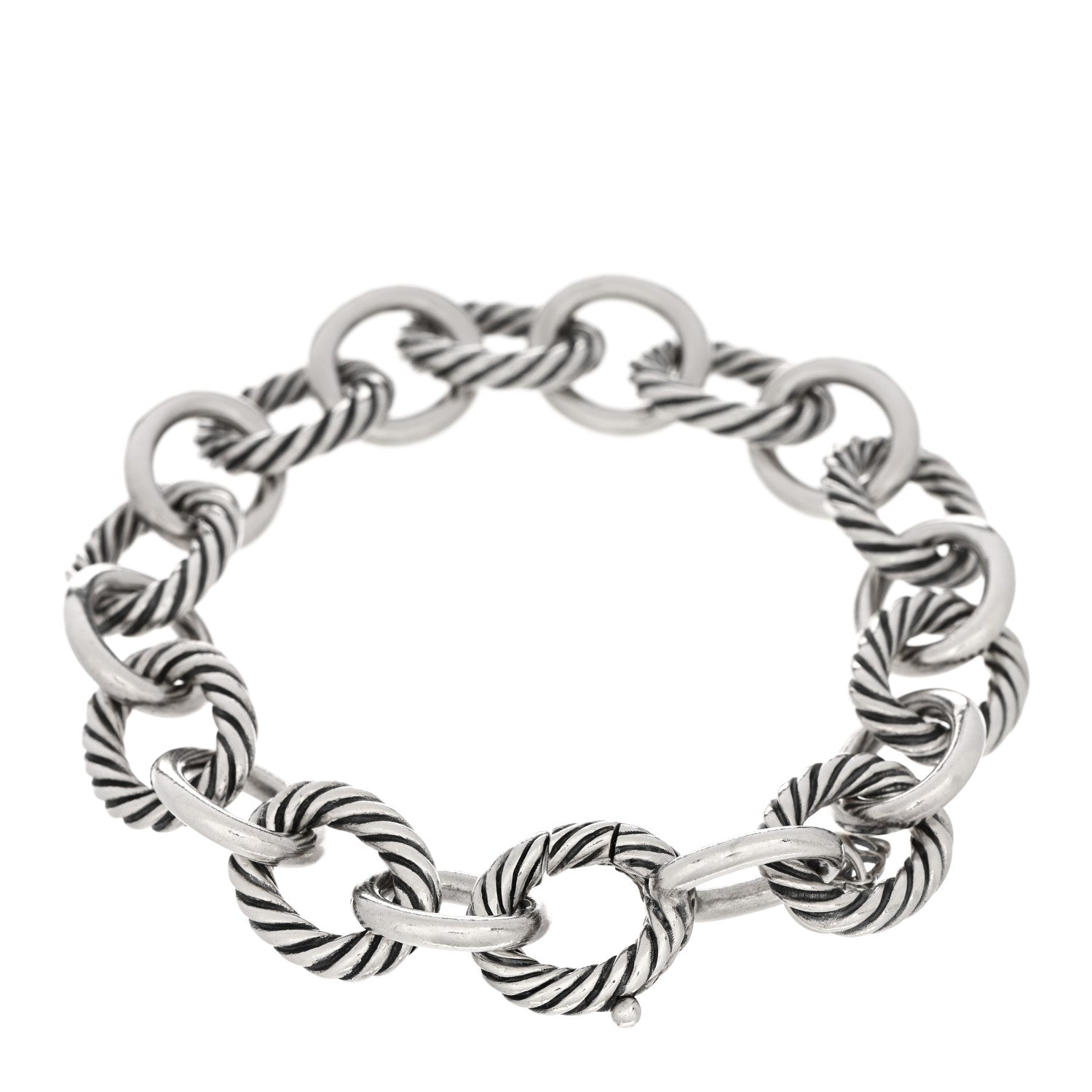 David Yurman Sterling Silver 12mm Large Oval Link Bracelet 2 of 3