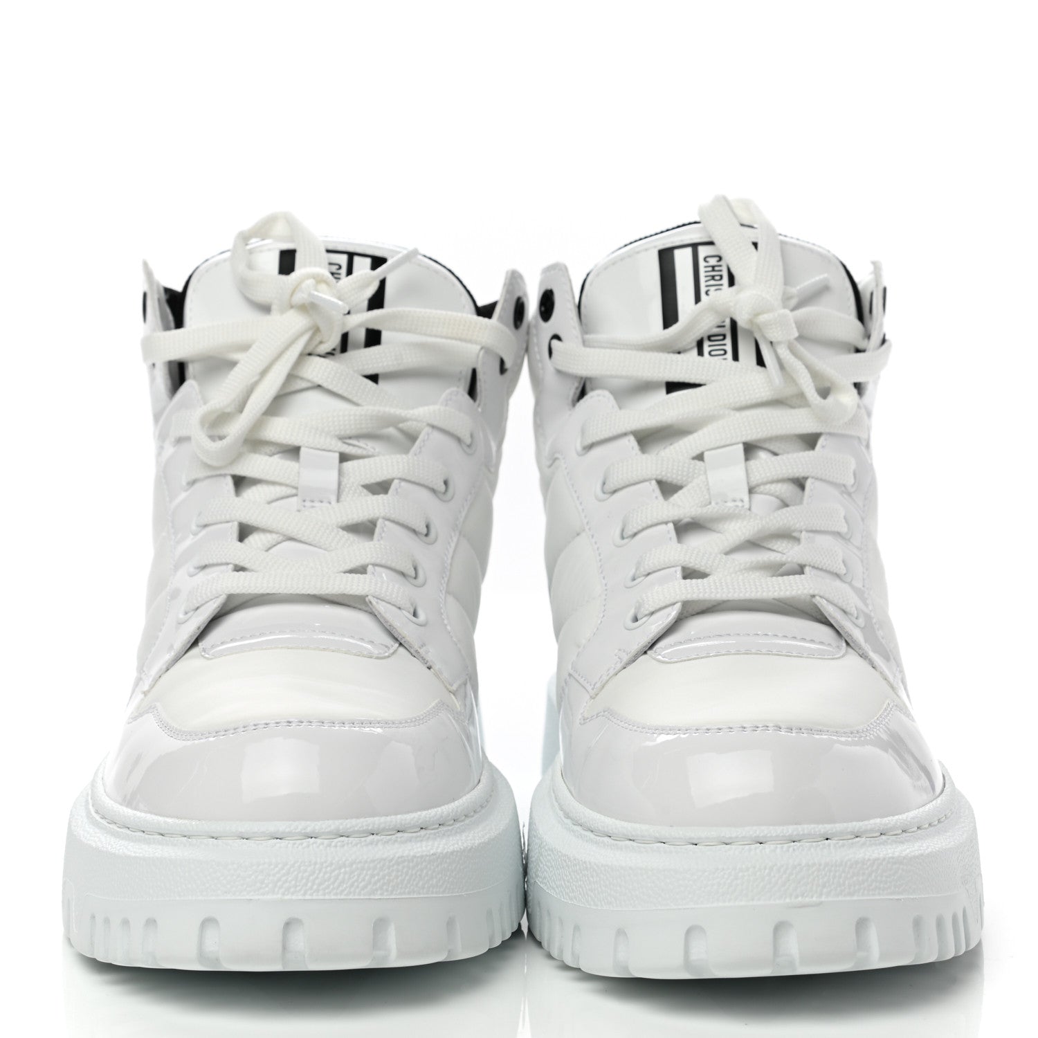 Christian Dior Nylon Fabric Womens D-Player High Top Sneakers 40 White Black 2 of 9