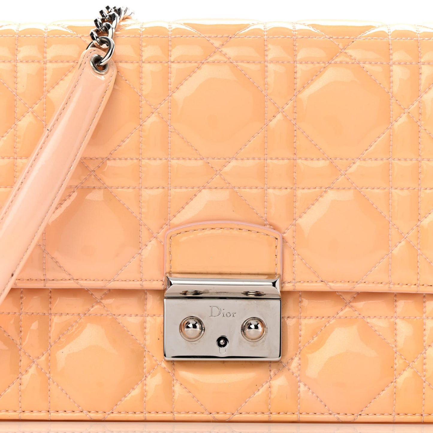 Patent Cannage Miss Dior Promenade Pouch Pink