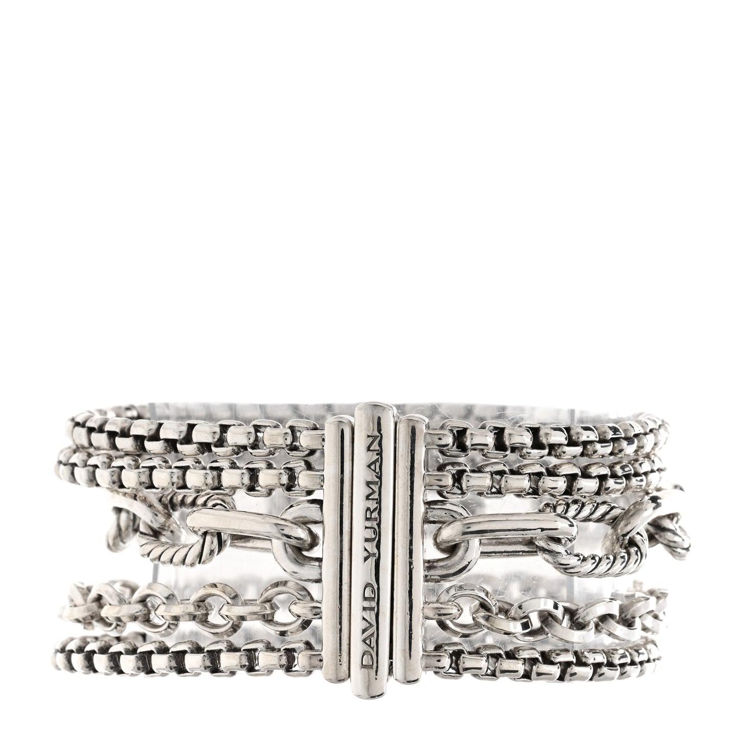 Sterling Silver Multi Row Chain Bracelet