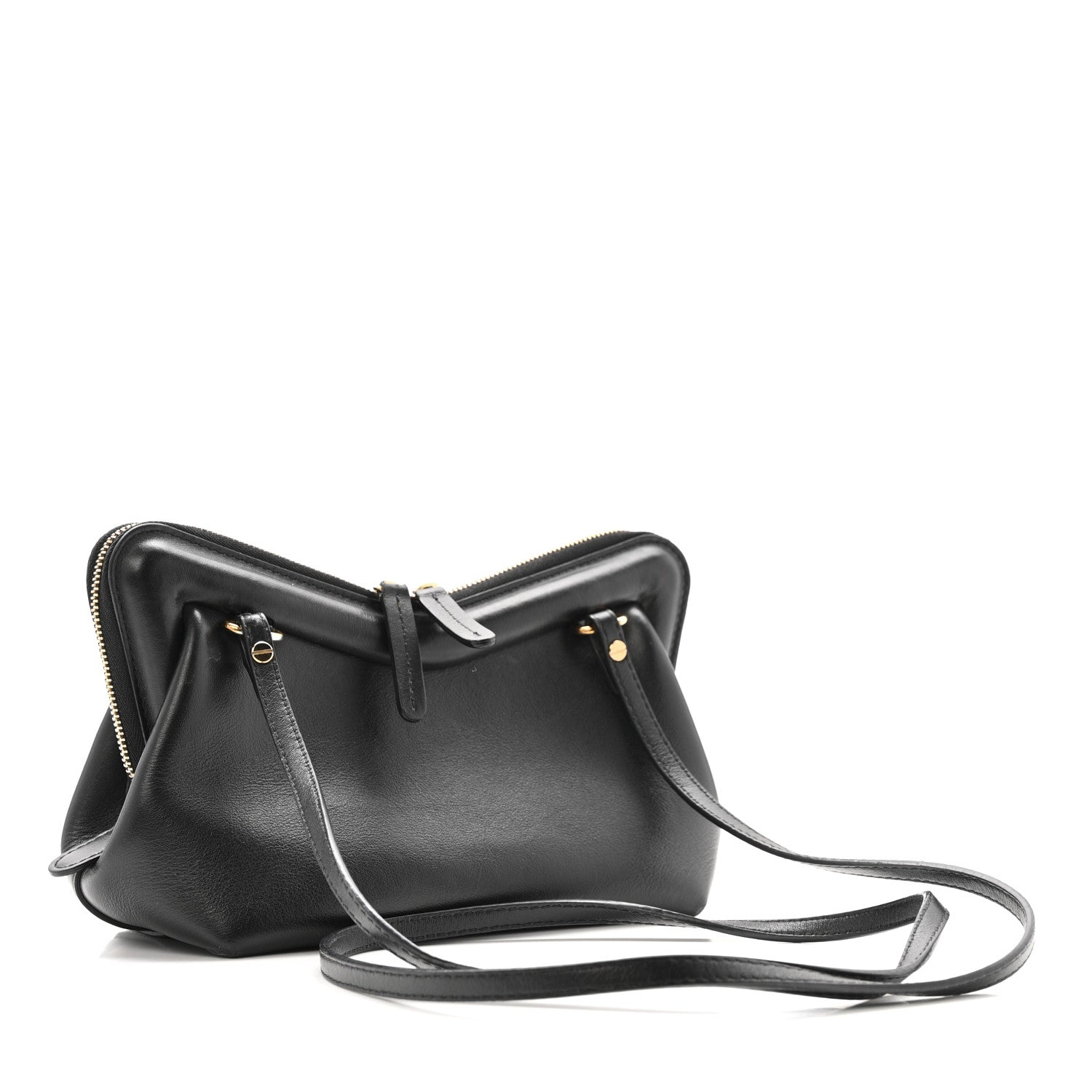 Mansur Gavriel Smooth Calfskin Mini M Frame Crossbody Bag Black Flamma 3 of 15