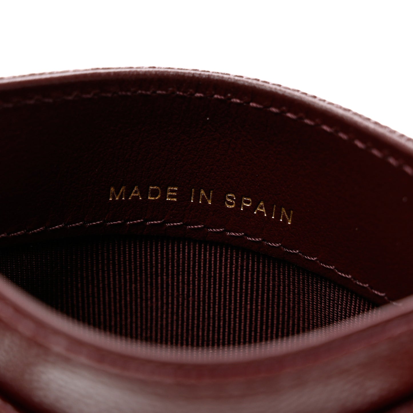 Caviar Quilted Card Holder Burgundy