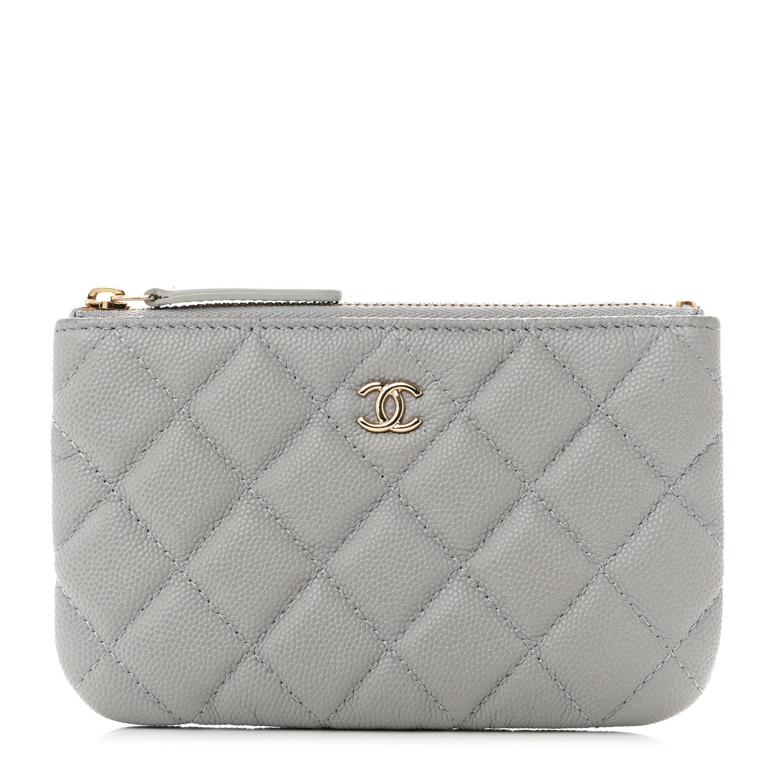 Chanel Caviar Quilted Small Cosmetic Case Grey 1 of 8