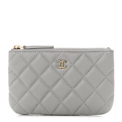 Chanel Caviar Quilted Small Cosmetic Case Grey 1 of 8