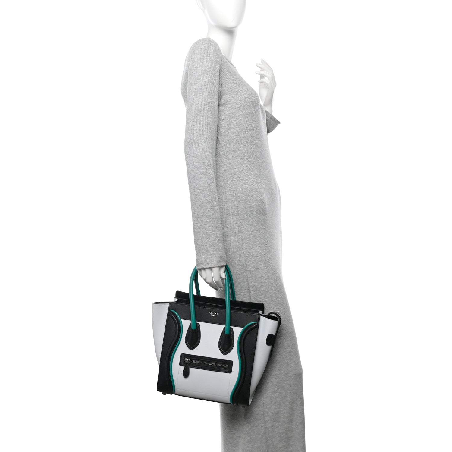 Celine Smooth Calfskin Micro Tri-Color Luggage Frost 2 of 12