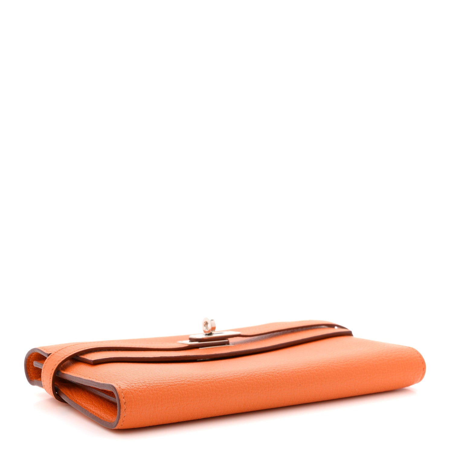 Hermes Chevre Mysore Kelly Longue Wallet Orange 4 of 7