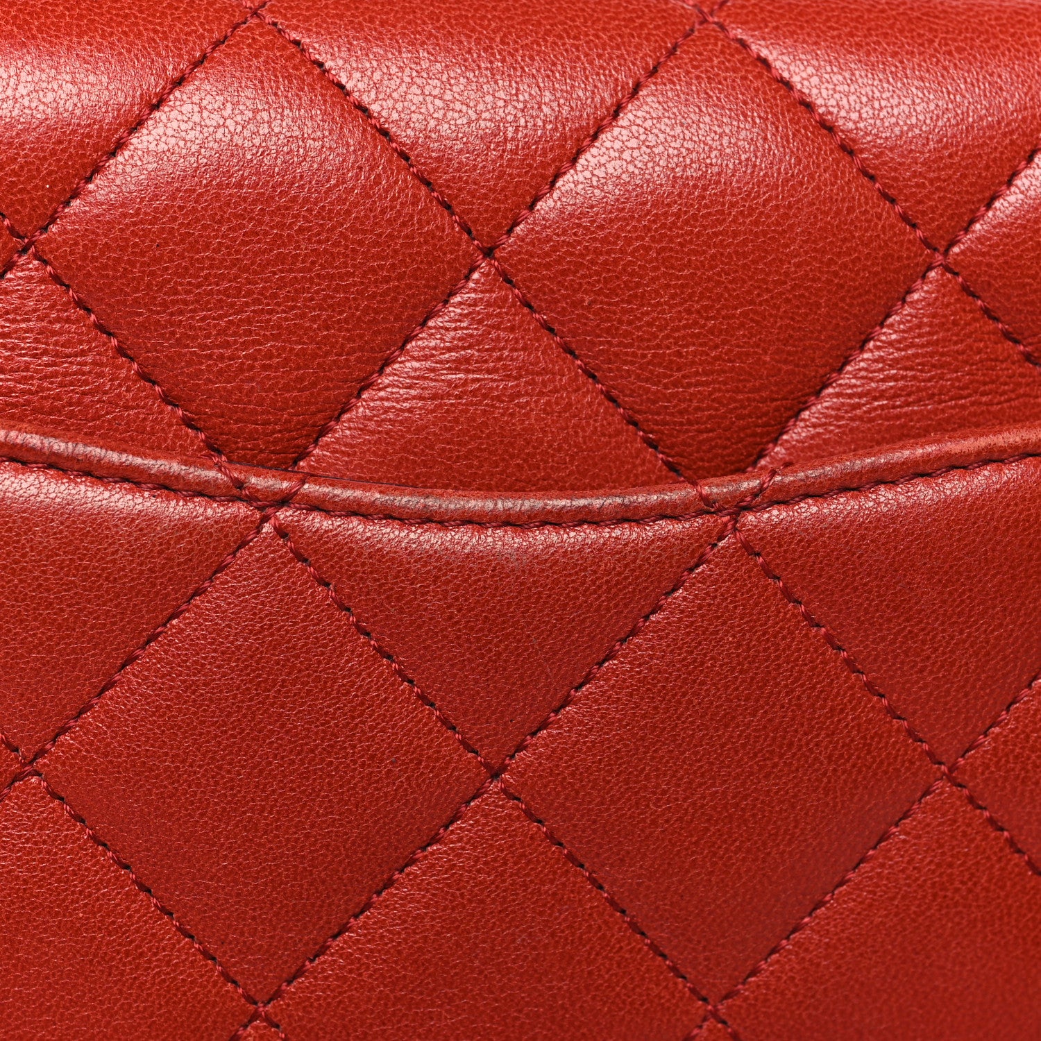 Chanel Lambskin Quilted Medium Vintage Flap Bag Red 11 of 11
