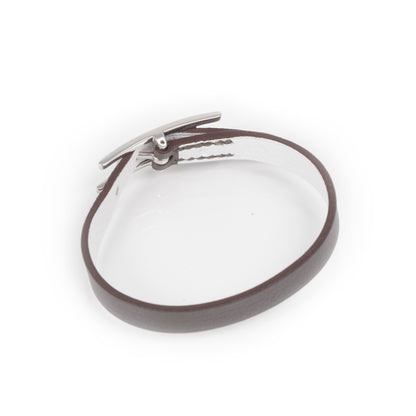 Hermes Swift and Epsom Hapi Single Tour Wrap Bracelet Etain Blanc 2 of 4