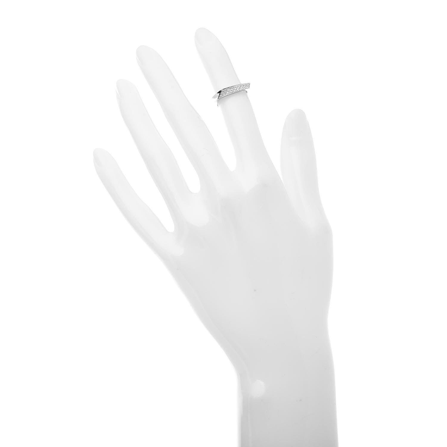 Tiffany 18K White Gold Diamond Frank Gehry Torque Ring 44 3 2 of 6