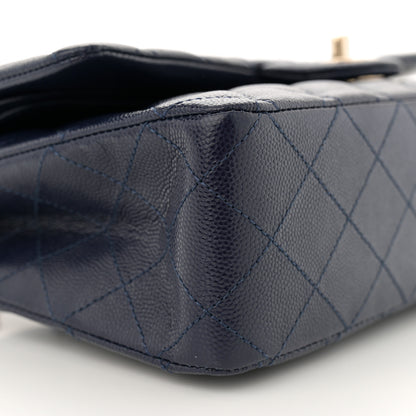 Chanel Caviar Quilted Medium Double Flap Dark Blue 9 of 13