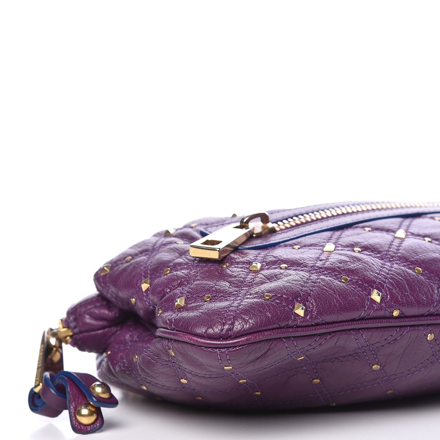 Calfskin Quilted Stardust Shoulder Bag Purple