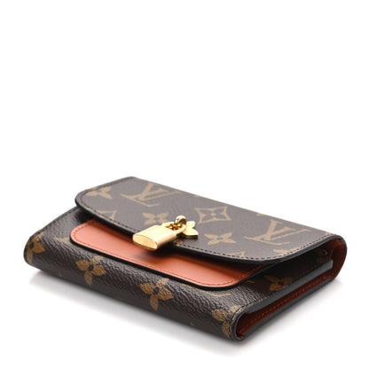 Louis Vuitton Monogram Flower Lock Compact Wallet Caramel 7 of 7