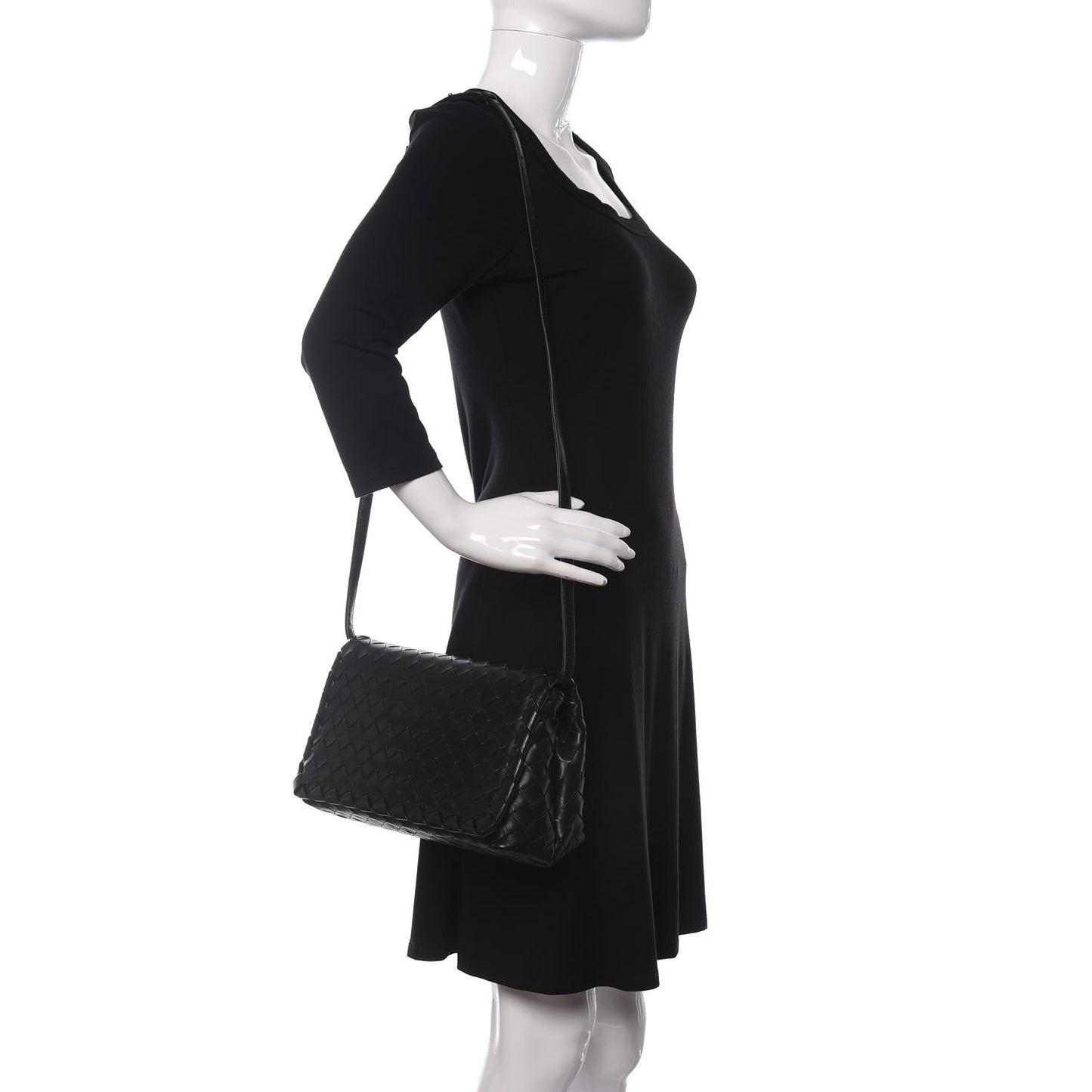 Nappa Intrecciato Crossbody Black