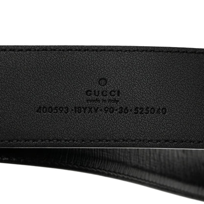 Gucci Azalea Calfskin Enamel Monochrome Double G 40mm Belt 90 36 Black 3 of 5