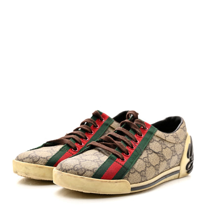 Gucci GG Monogram Web Womens Script Sneakers 36 Brown 3 of 10