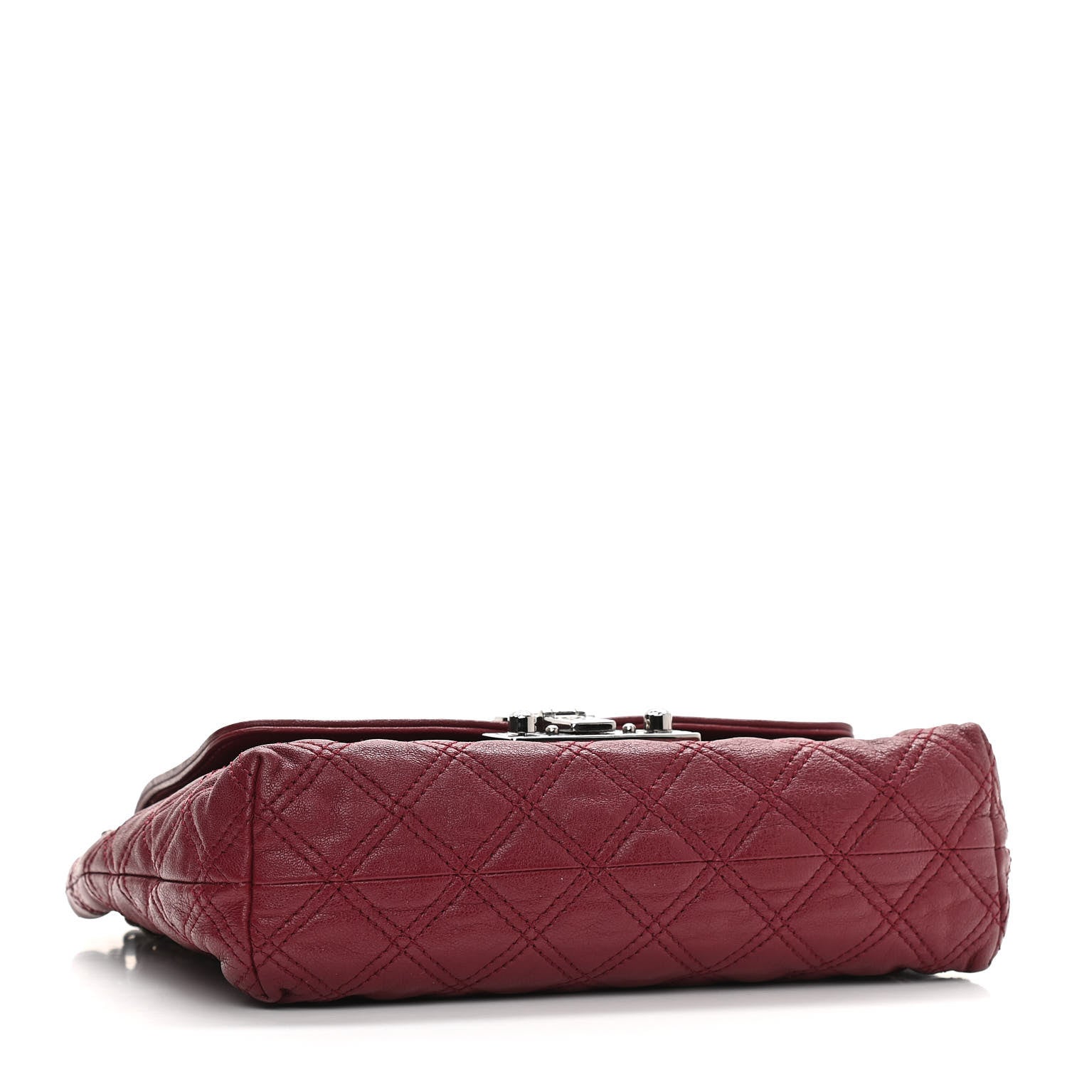 Marc Jacobs Lacquered Lambskin Quilted The Large Single Flap Bordeaux 4 of 9