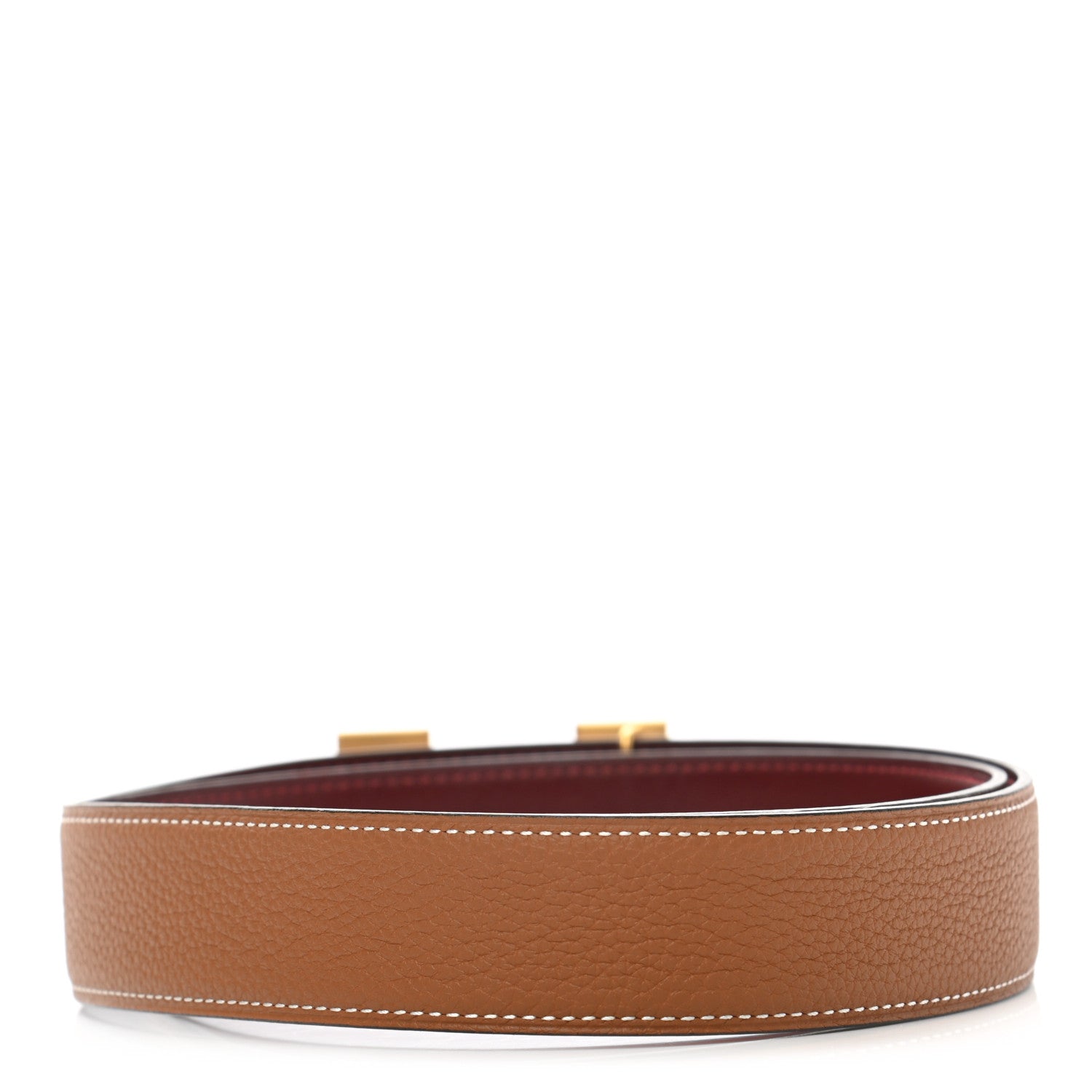 Hermes Box Togo 32mm H Belt 80 Rouge H Gold 2 of 7
