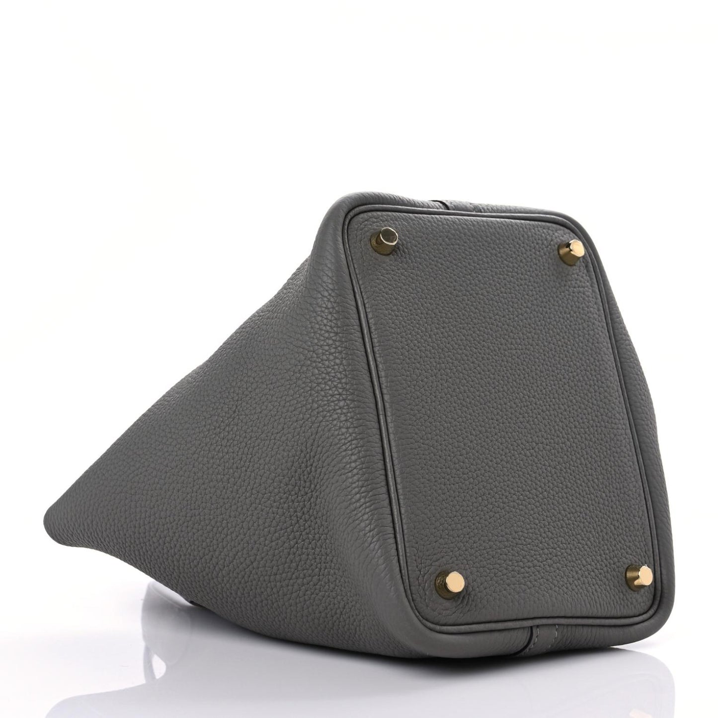 Taurillon Clemence Ostrich Touch Picotin Lock 18 PM Gris Meyer