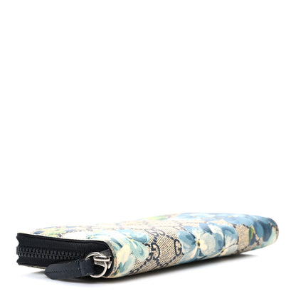 Gucci GG Supreme Monogram Blooms Zip Around Wallet Blue 4 of 7