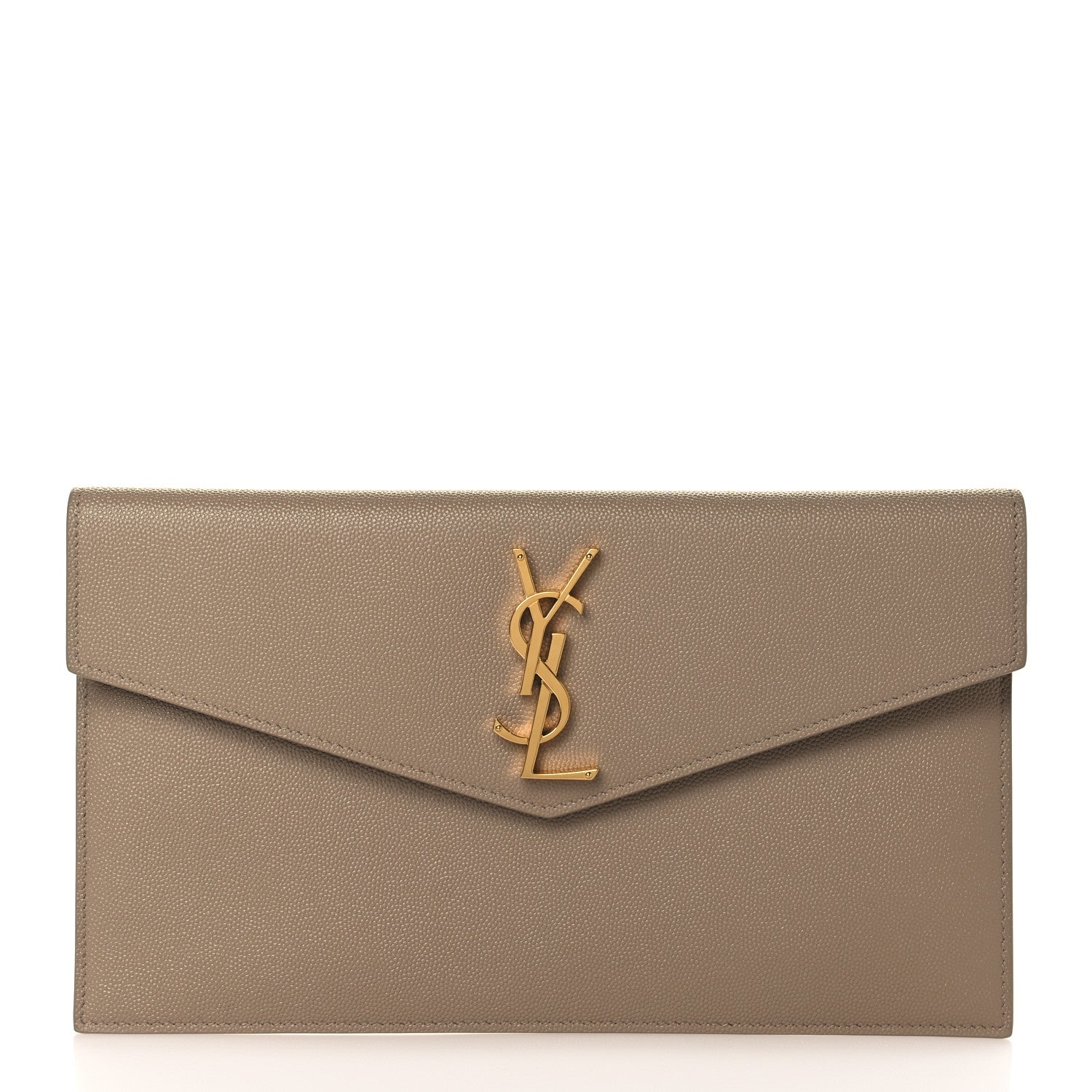Saint Laurent Grain De Poudre Uptown Pouch Dark Beige 1 of 7