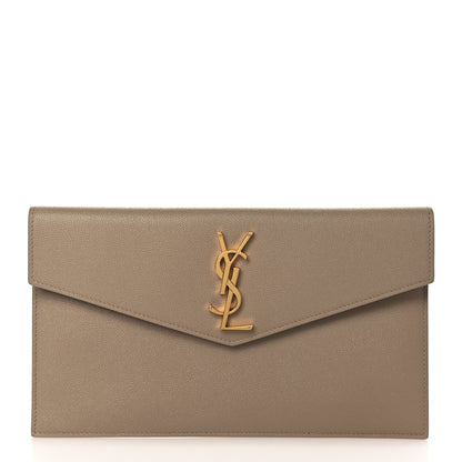 Saint Laurent Grain De Poudre Uptown Pouch Dark Beige 1 of 7