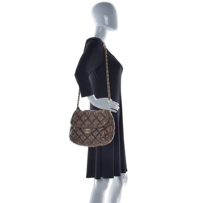 Chanel Lambskin Bubble Quilt Flap Brown 2 of 14