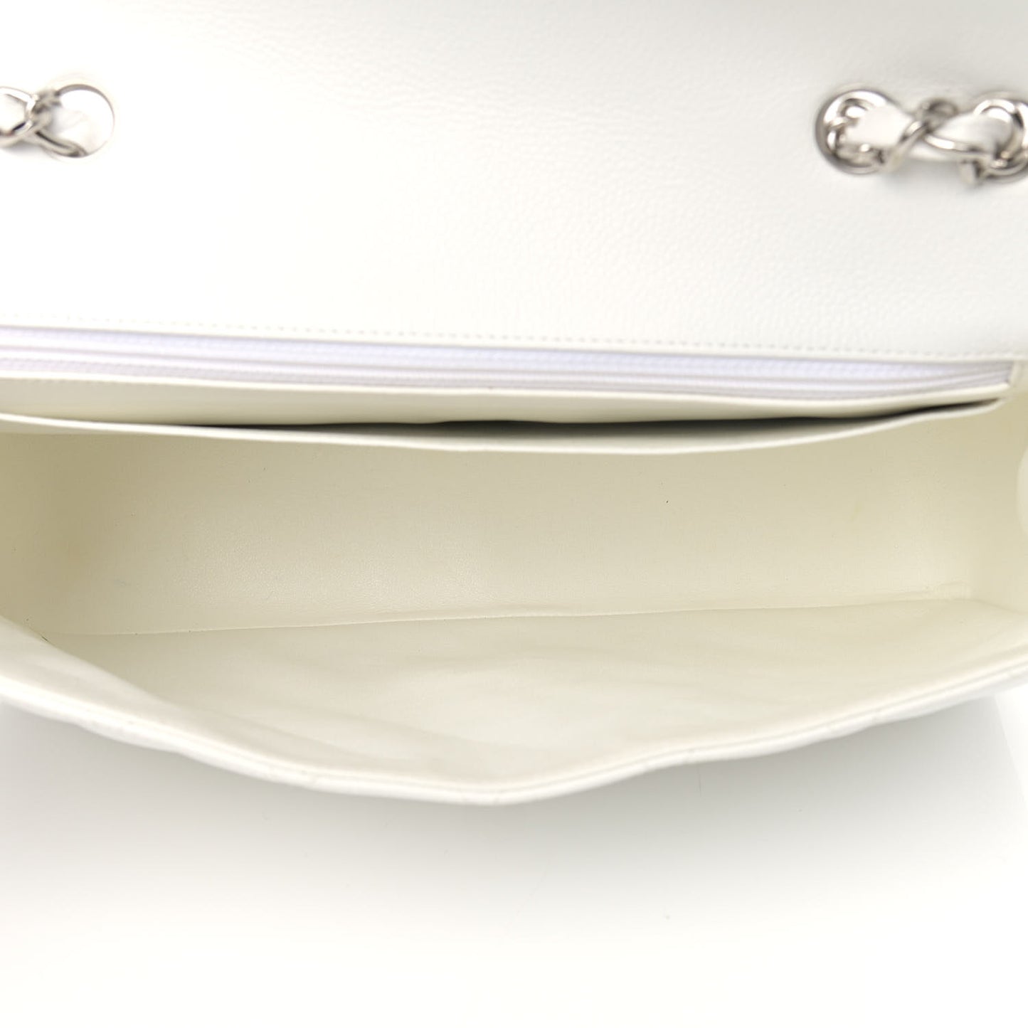 Caviar Quilted Jumbo Single Flap White