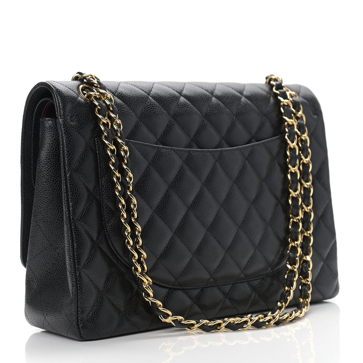 Caviar Quilted Maxi Double Flap Black