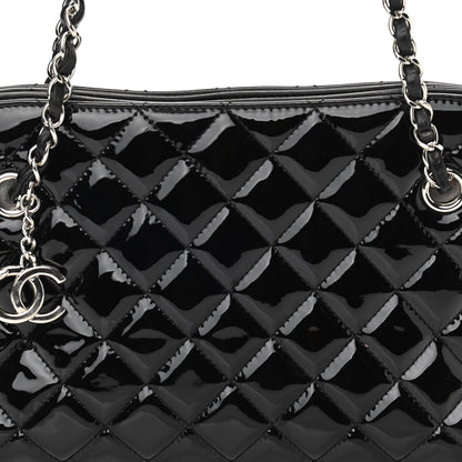 Chanel Patent Quilted Medium Just Mademoiselle Bowling Bag Black 10 of 12