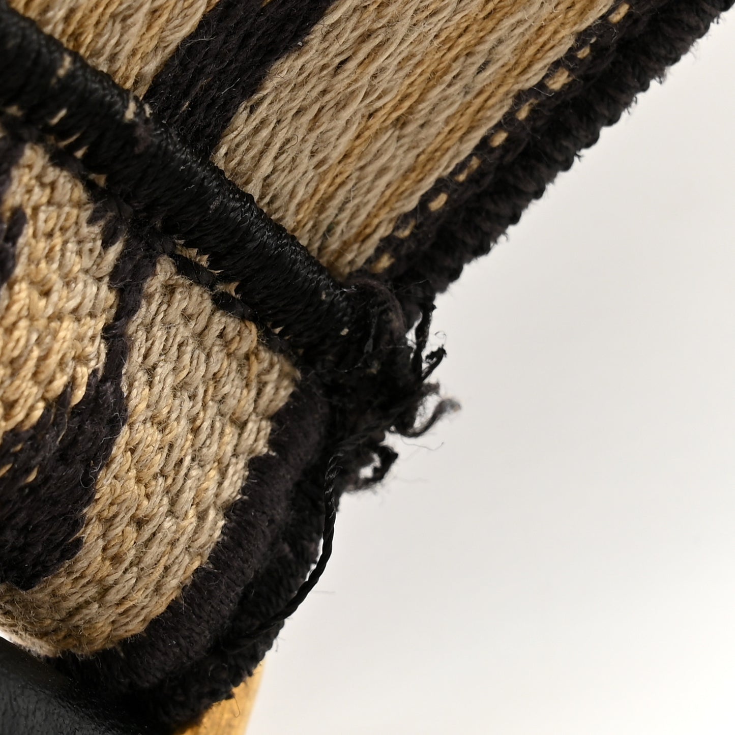 Canvas Mizza Embroidered Leopard Shoulder Strap Beige Black