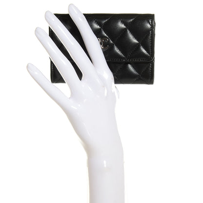 Chanel Lambskin Quilted Flap Card Holder Black 2 of 9
