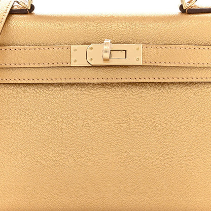 Hermes Metallic Chevre Chamkilight Mini Kelly Sellier 20 Dore 7 of 10