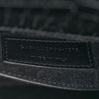 Saint Laurent Calfskin Crocodile Embossed Medium Monogram Sunset Black 8 of 12