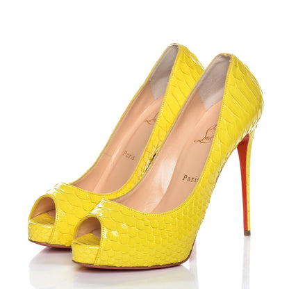 Christian Louboutin Python New Very Prive 120 Pumps 39.5 Yellow 3 of 7