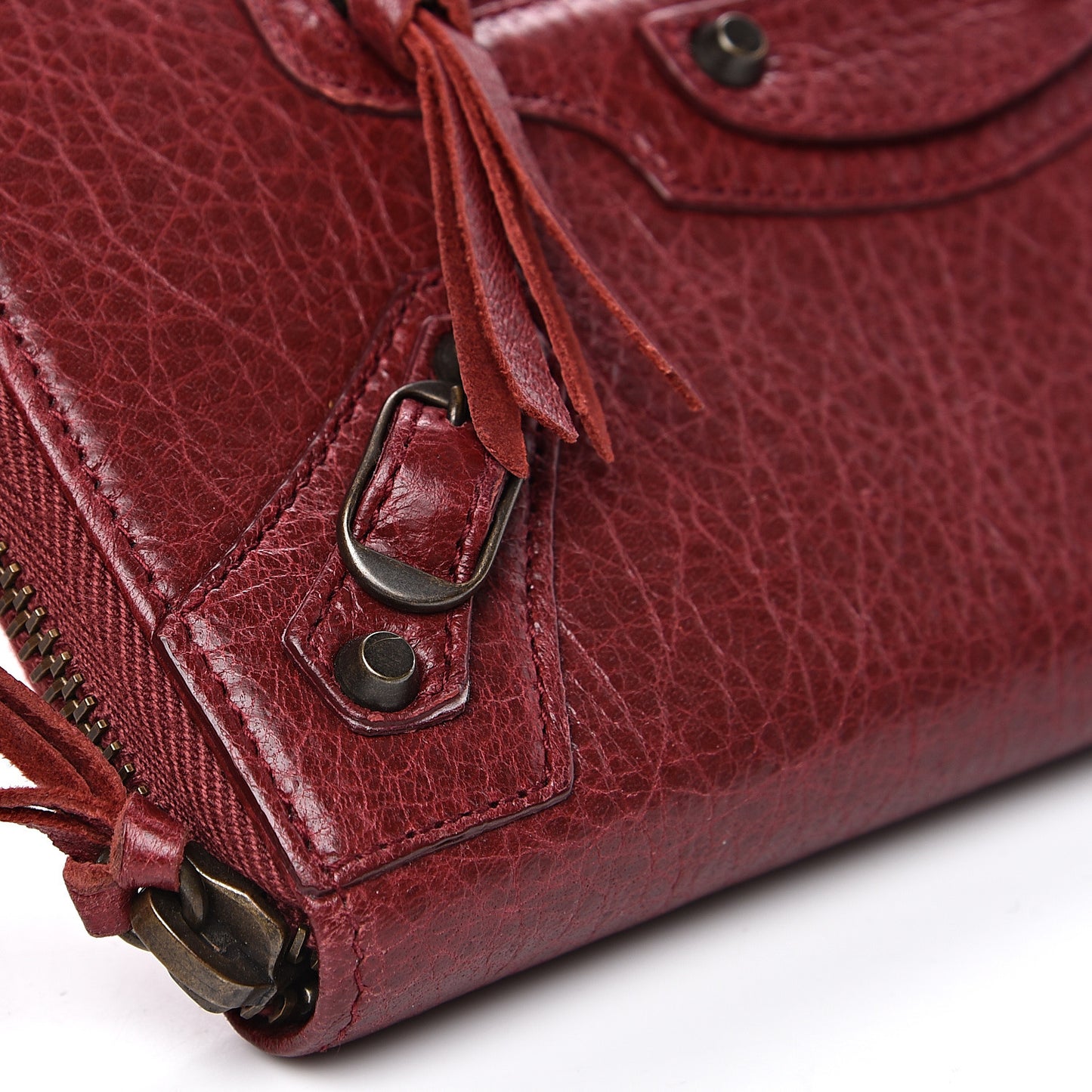 Agneau Classic Hardware Continental Zip Around Wallet Rouge Cerise
