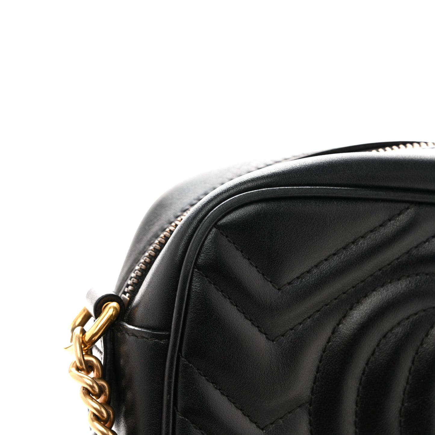 Calfskin Matelasse Mini GG Marmont Chain Shoulder Bag Black